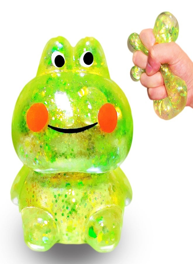 EVDERS 1Pcs Squishy Frog Stress Balls for Adults Maltose Ball Sensory Fidget Toys for Kids, Frog Sugar Ball, Slow-Rise Squishy Sugar Stress Toy, Animal Squeeze Toys (Green) - Image 1